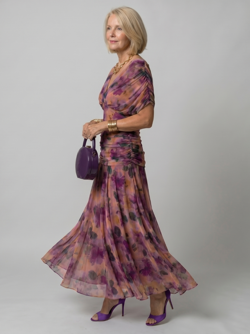 Aurora | Vestido Midi Fluido com Ombros Descobertos