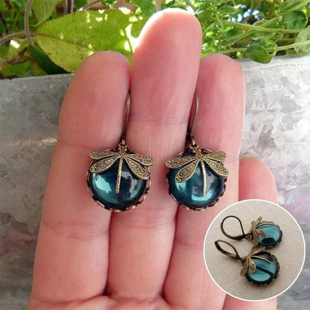Ermelinda | Conjunto Colar e Brincos Libélula Vintage