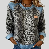 Lurdes | Camisola Leopardo com Detalhes Efeito Ganga