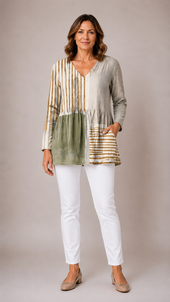 NATALIE | Dolga bluza z V-izrezom