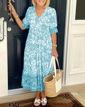 Mara – Vestido fluido leve com efeito lisonjeiro