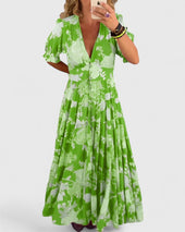 Mariana – Vestido floral com decote em V