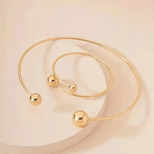 Halskette und Armband Minimalist Glow-Set | Gold