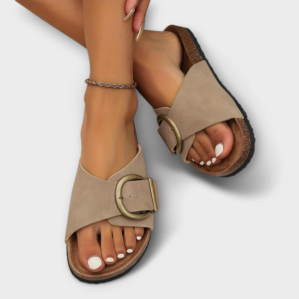 Margarida - Sandálias de cortiça para mulher com design de fivela