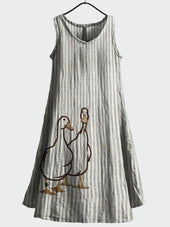 Vestido com casal de patinhos