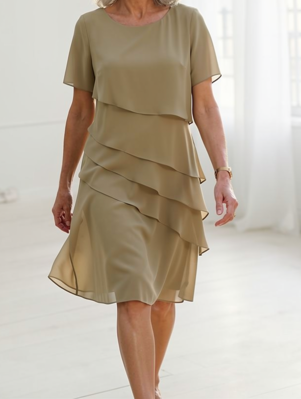 Lídia - Vestido Ruffle de Conforto Elegante