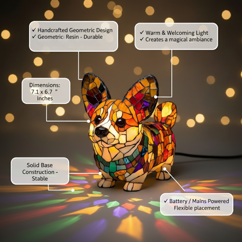 Corgi Radiante | Figura Luminosa Decorativa