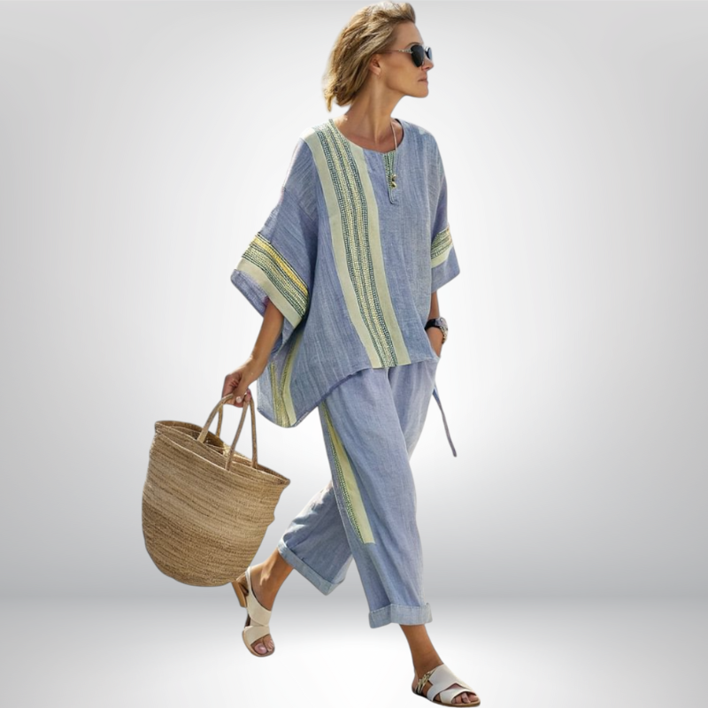 Diana - Conjunto boho com riscas
