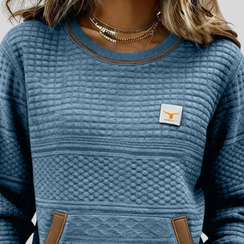 Tânia | Sweatshirt Texturada com Bolso Canguru