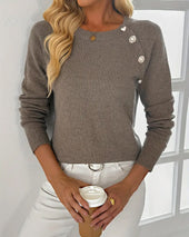 Pulover z gumbi in raglan rokavi