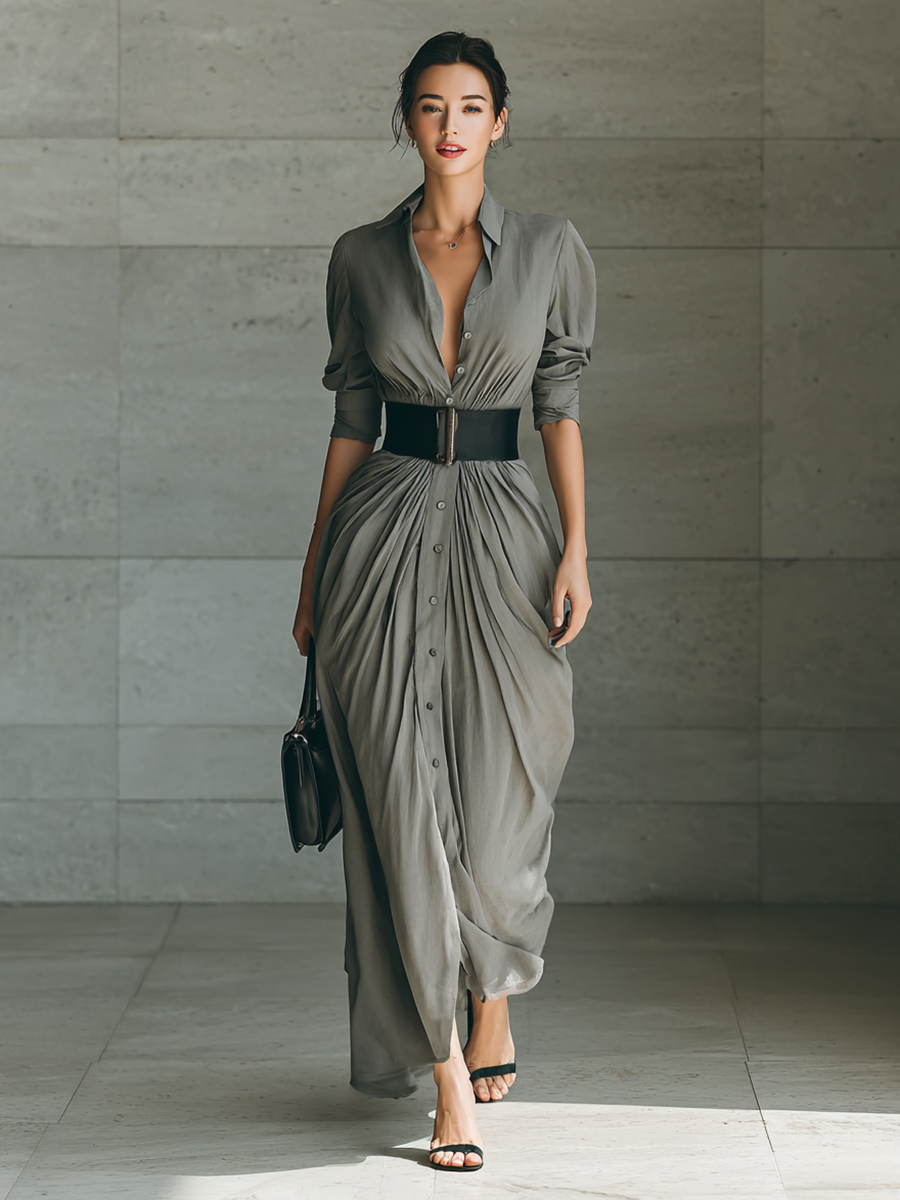 Filipa | Vestido Comprido Plissado