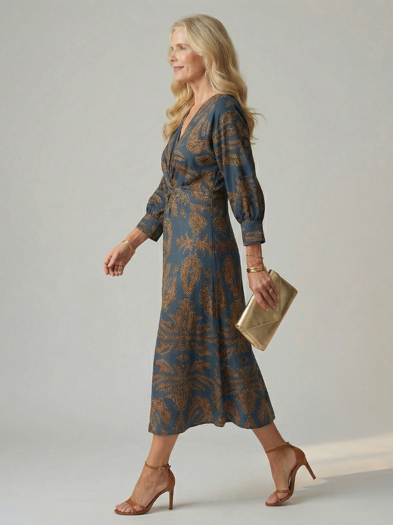 Maura | Vestido Midi com Torção à Frente