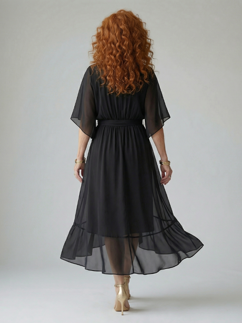 Mirela | Vestido Midi Suavemente Drapeado