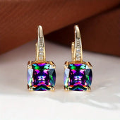 Kreis-Ohrringe Mystic Stone | Gold
