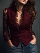 Noémie | Blazer Preto com Mangas Semitransparentes