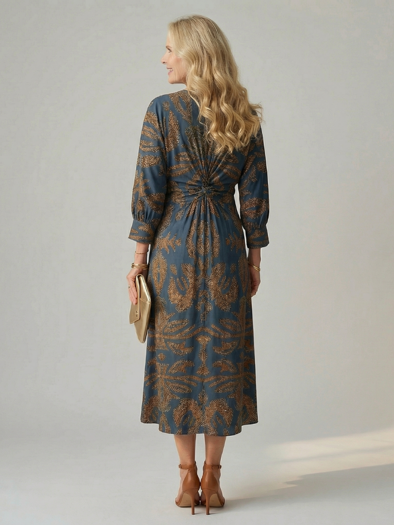 Maura | Vestido Midi com Torção à Frente