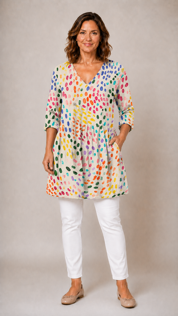 EVERLEE | Dolga bluza z V-izrezom