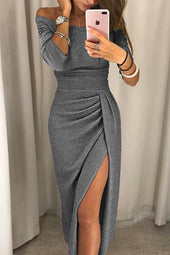 Natália - Vestido chique ombros descobertos