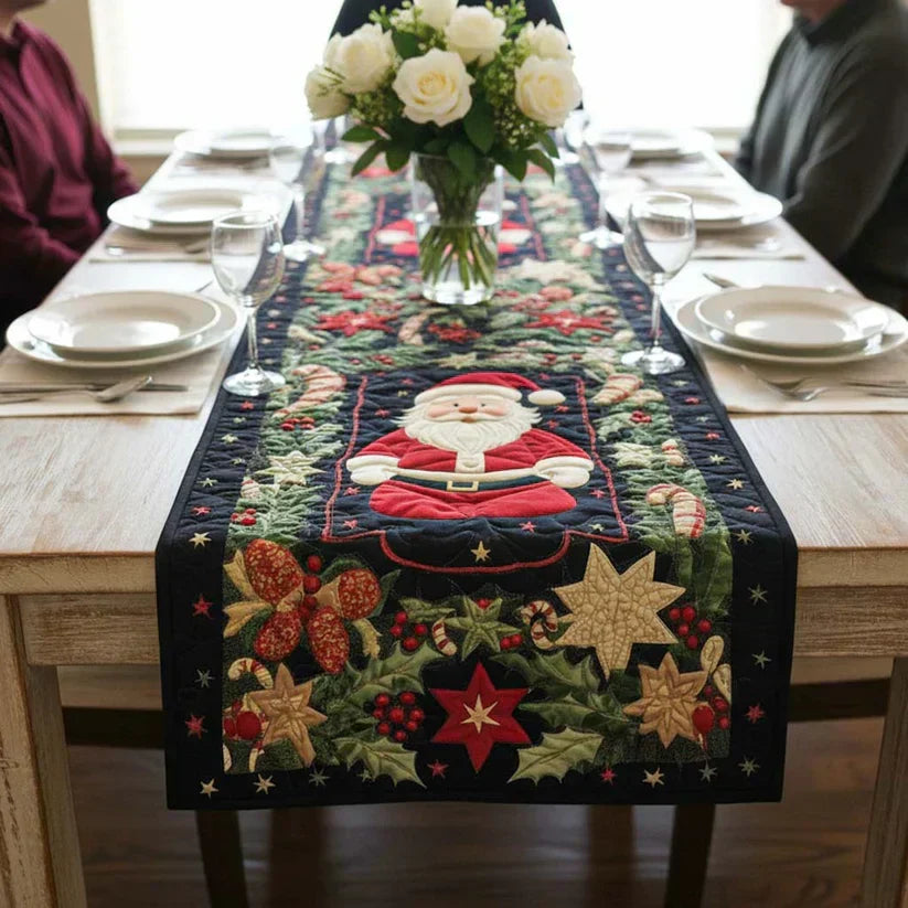 Caminho de Mesa Acolchoado Brilho Ártico