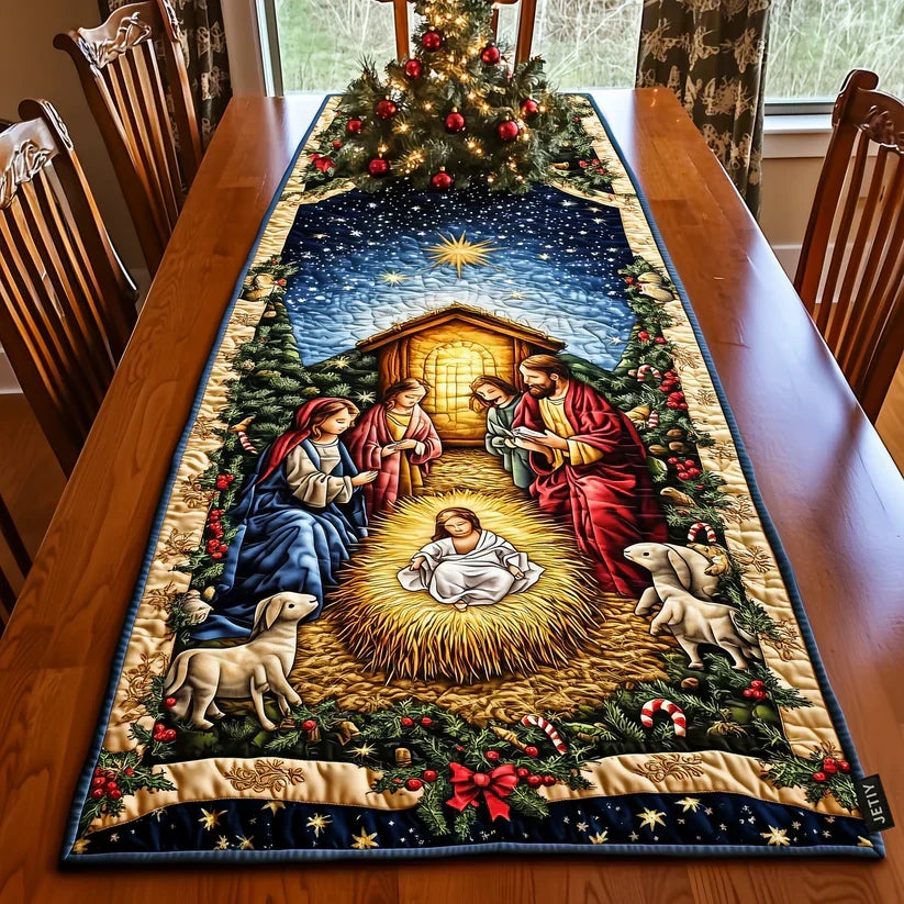 Caminho de Mesa Acolchoado Estrela de Belém