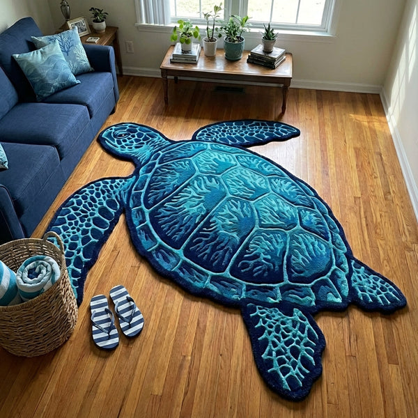 Tapete de Sala Tartaruga Azul