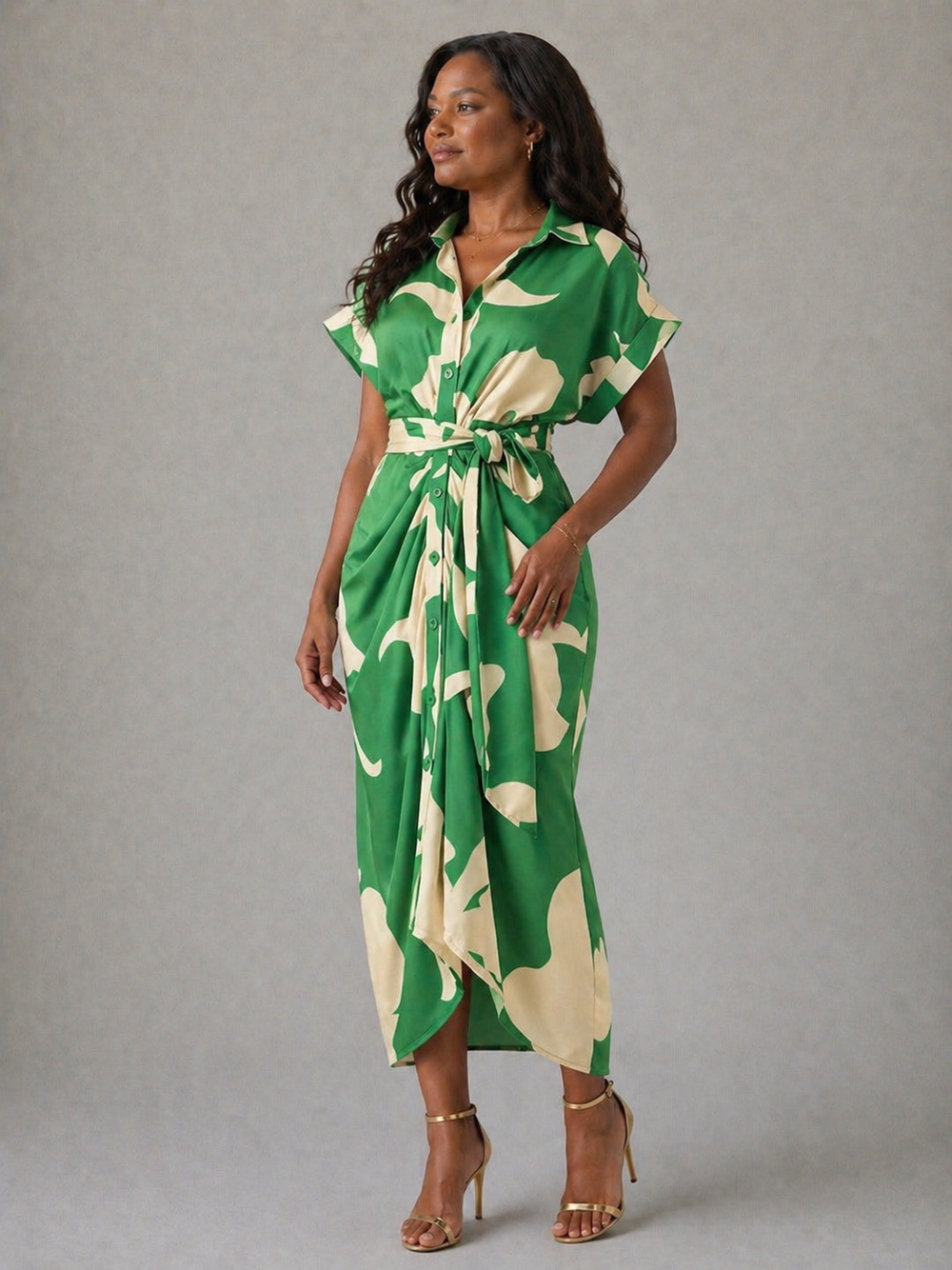 Patrícia | Vestido Camiseiro Elegante com Cinto
