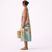 Carlota – Elegantna pisana midi obleka