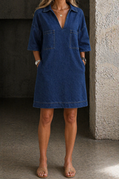 Jéssica – Vestido de Ganga Descontraído