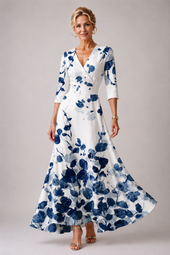 Brígida | Vestido Comprido Floral Elegante