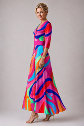 Flávia | Vestido Comprido Fluido com Decote em V