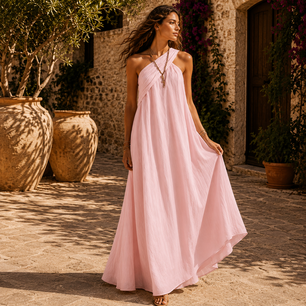 VERA – Vestido Maxi Cruzado para Mulher