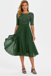 Valentina - Vestido Renda Manga 3/4