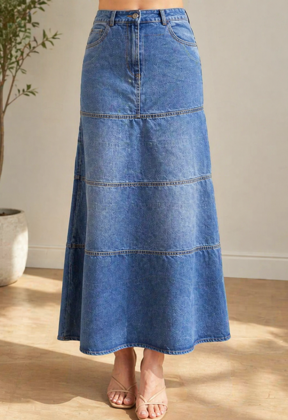 Maria - Saia de Jeans de Comprimento Médio