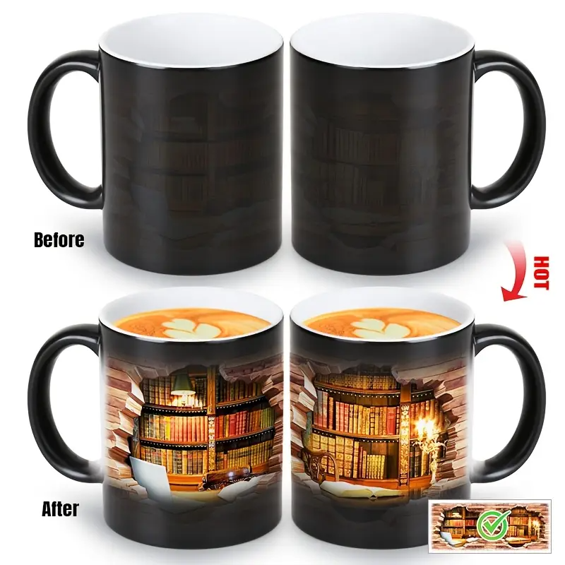 Caneca Mágica Estante de Livros