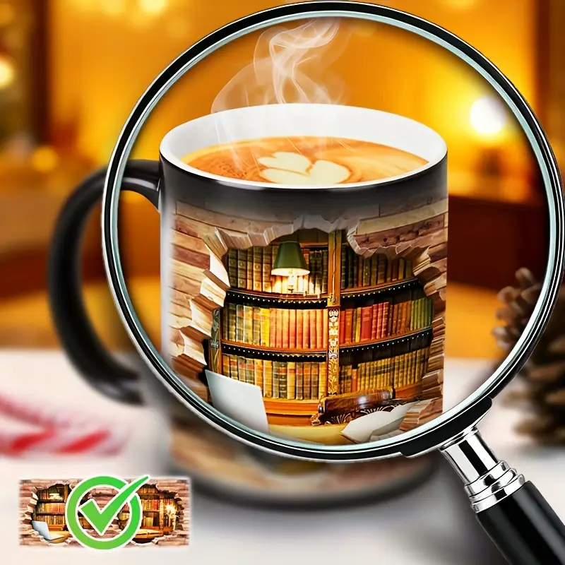 Caneca Mágica Estante de Livros