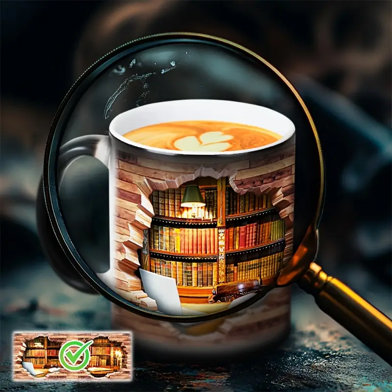 Caneca Mágica Estante de Livros