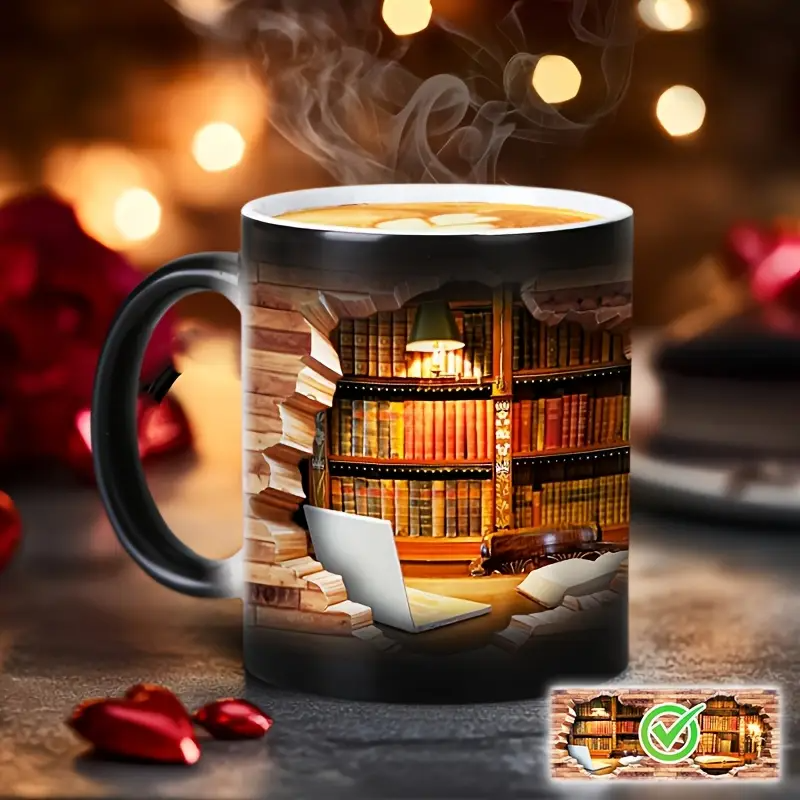 Caneca Mágica Estante de Livros