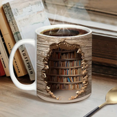 Caneca Biblioteca com Efeito 3D