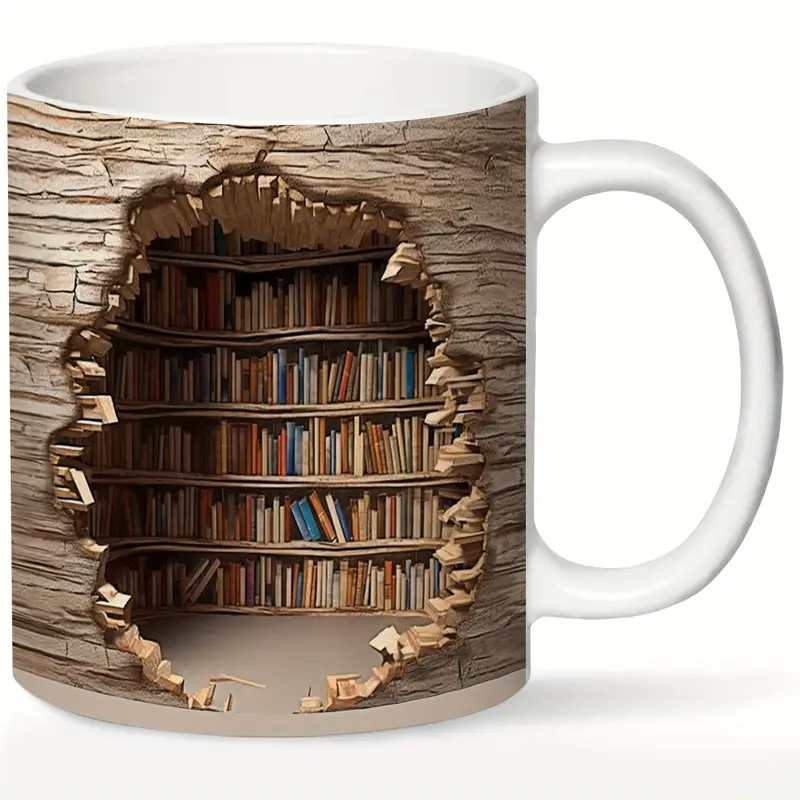 Caneca Biblioteca com Efeito 3D