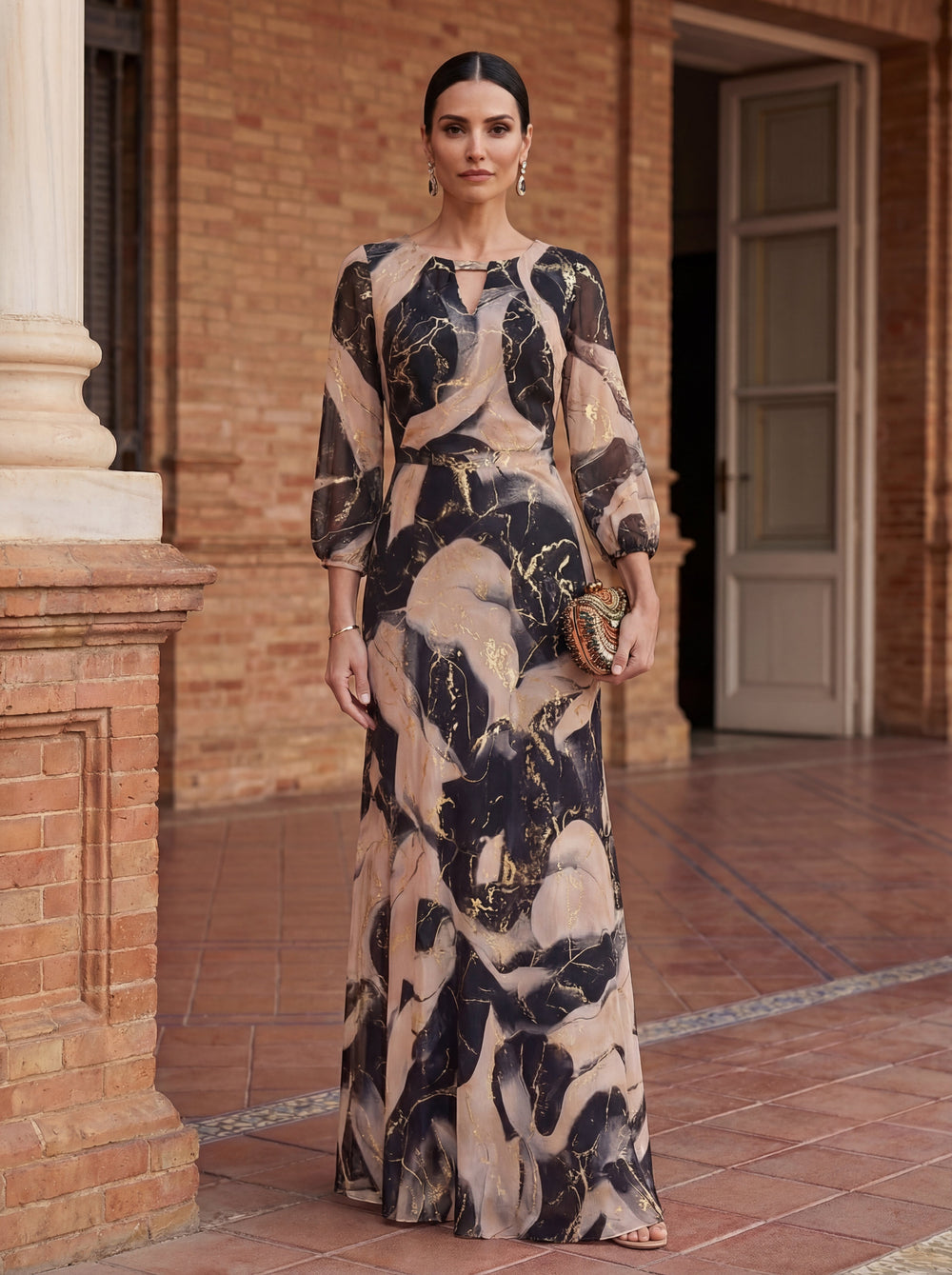 Joana - Vestido de Gasa Estampado