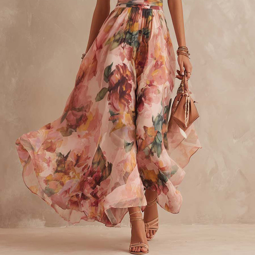 Aurora | Vestido Floral Assimétrico de Um Ombro