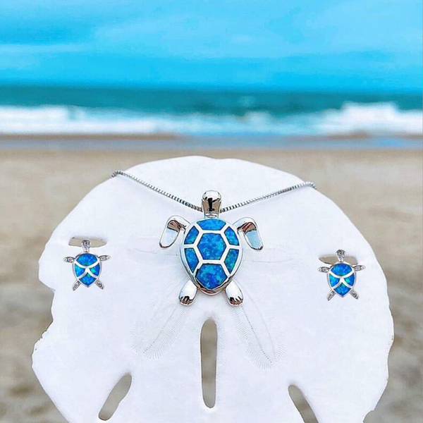 Berta | Conjunto Colar e Brincos Tartaruga Marinha