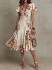 Aida – Elegantna midi satenska obleka