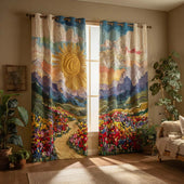 Cortinado Acolchoado Caminho Floral