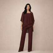 Clara - Conjunto Elegante com Blusa em Camadas