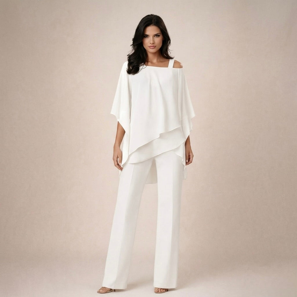 Clara - Conjunto Elegante com Blusa em Camadas