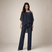 Clara - Conjunto Elegante com Blusa em Camadas