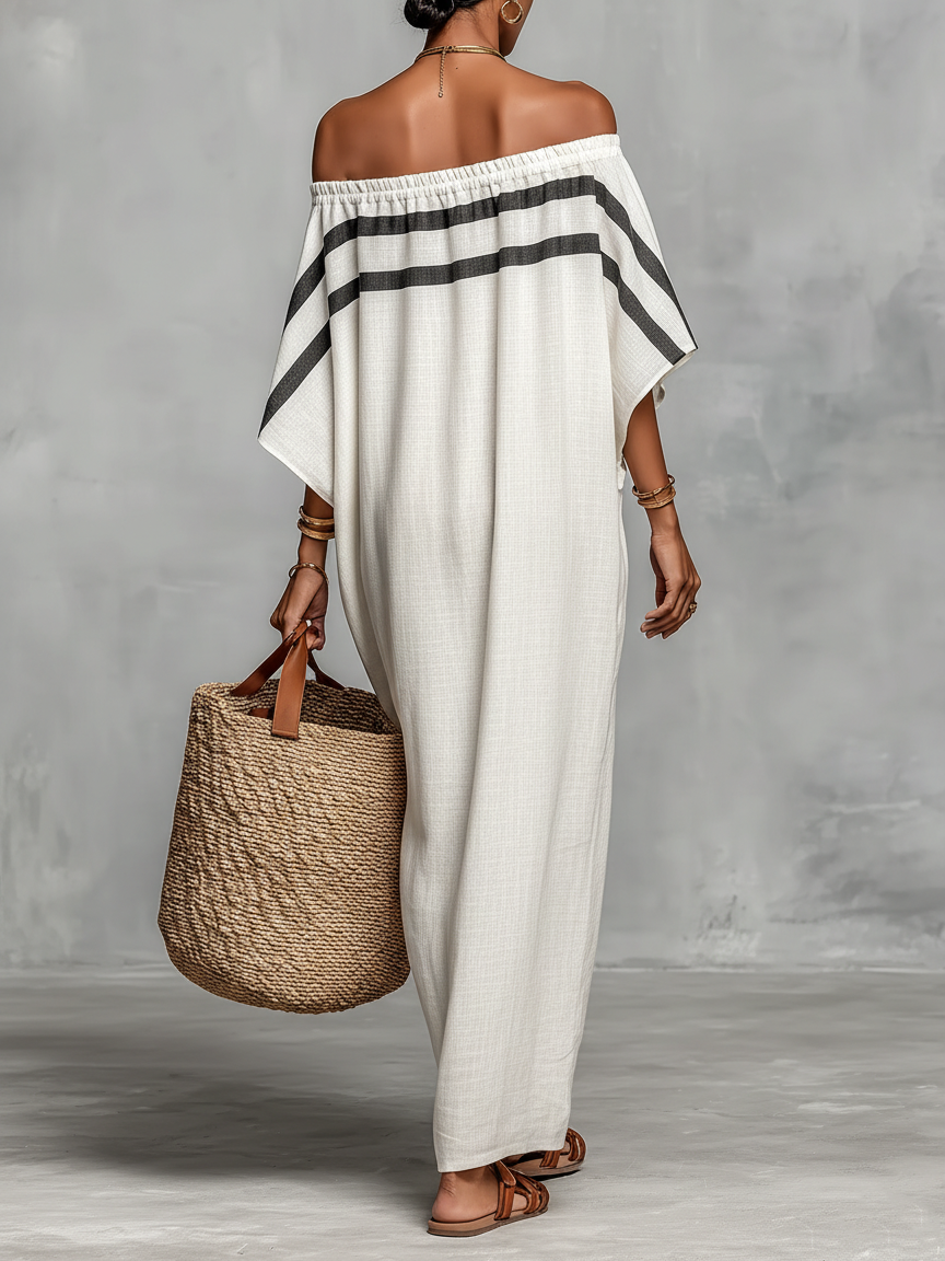 Amélia - Vestido maxi feminino minimalista em linho