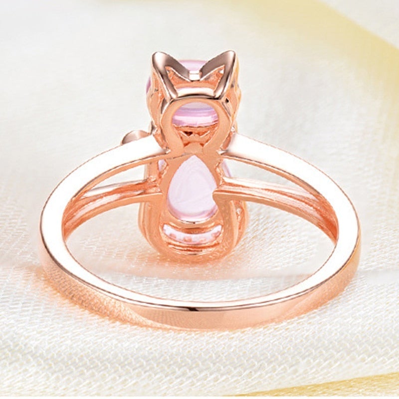 Samanta | Anel Gatinho Ouro Rosa