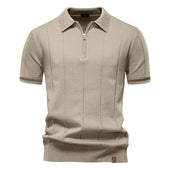 Polo de Meio Zíper - Textura Vertical